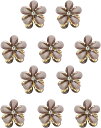 ヘアクリップ ミニ 小さめ 花 ラインストーン グレー(ラメ入りタイプ) 10個入り グリッター キラキラ 半透明 髪留め きらきらぷんぷん丸 HPNN-024