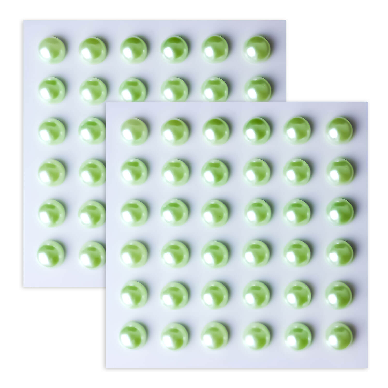 088 ラインストーンシール(デコシール) パールタイプ 8ミリライトグリーン2シート きらきらぷんぷん丸