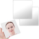 貼る鏡 正方形 角丸 2枚入り 15x15cm 壁 貼り付け 貼れる 軽量 アクリル製 ミラー DIY 玄関 ドアの裏 クローゼット きらきらぷんぷん丸 KPM...
