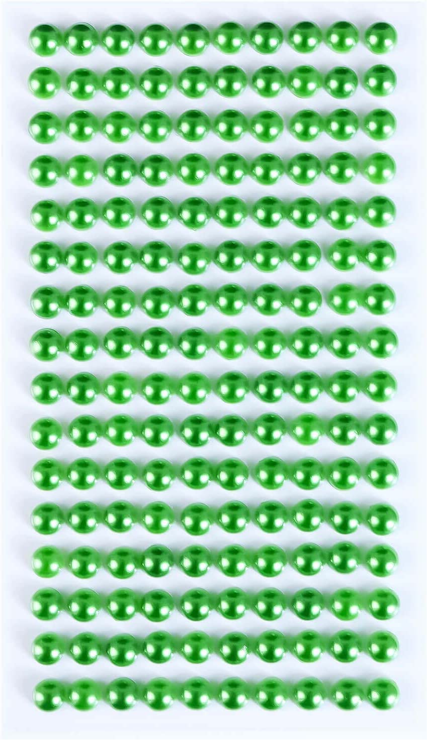 109 ラインストーンシール(デコシール) パールタイプ 6ミリ【グリーン】1シート きらきらぷんぷん丸