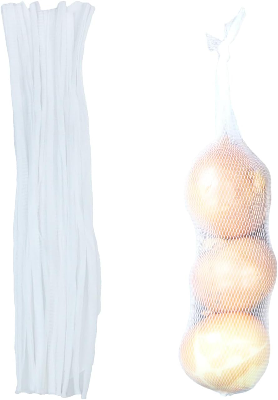 棒ネット チューブタイプ 45cm 10本入り 【ホワイト】 白 野菜 果物 包装 石鹸 泡立て ポリエチレン製 国産 みかんネット メッシュネット きらきらぷんぷん丸 NET-007