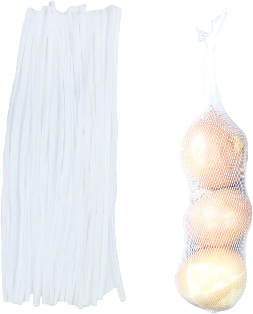 棒ネット チューブタイプ 45cm 20本入り 【ホワイト】 白 野菜 果物 包装 石鹸 泡立て ポリエチレン製 国産 みかんネット メッシュネット きらきらぷんぷん丸 NET-008