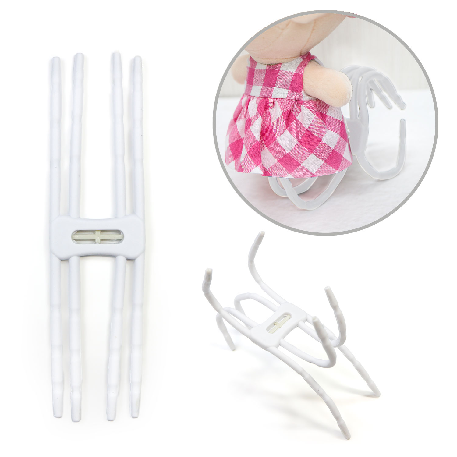 ぬいぐるみスタンド ドールスタンド 白 ホワイト フィギュア 人形 ディスプレイ スマホスタンド 推し活【1本入り】きらきらぷんぷん丸 DOS-WHT