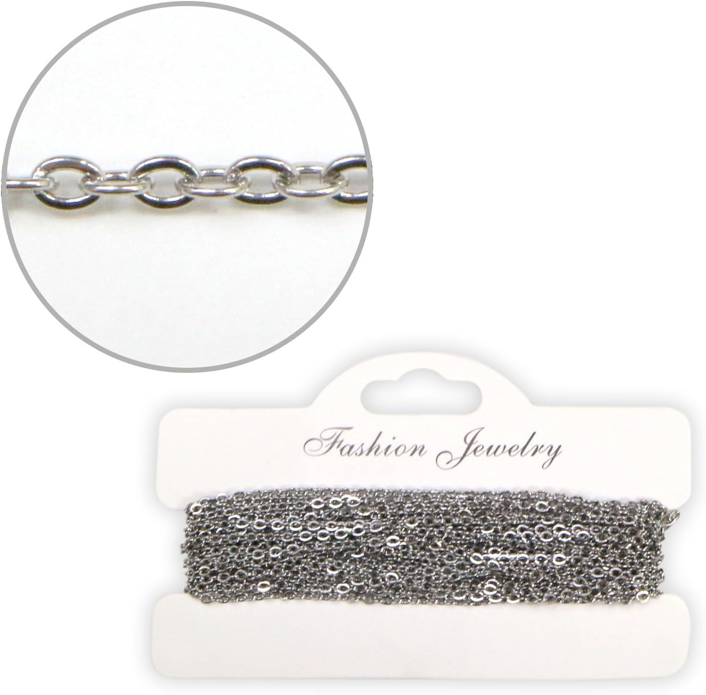 チェーン アクセサリー用チェーン 【幅2.0mm】 全長5m シルバー 銀 細い ジュエリーチェーン 小豆チェ..