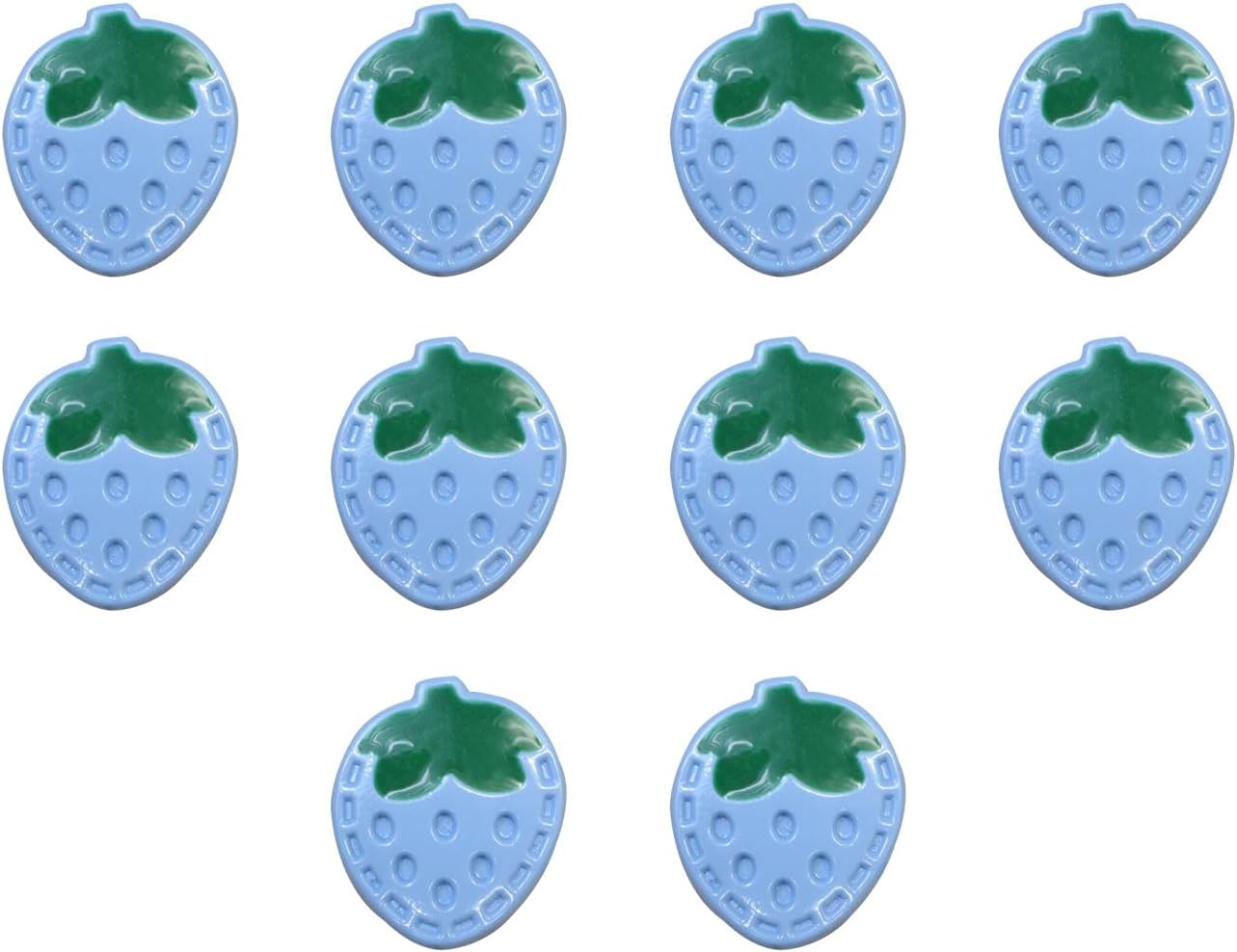 Rakuten - いちご モチーフボタン 足つき 【ブルー】 青 ボタン イチゴ 苺 ストロベリー 飾りボタン かわいい 10個入り 【18mm】 きらきらぷんぷん丸 B-1083