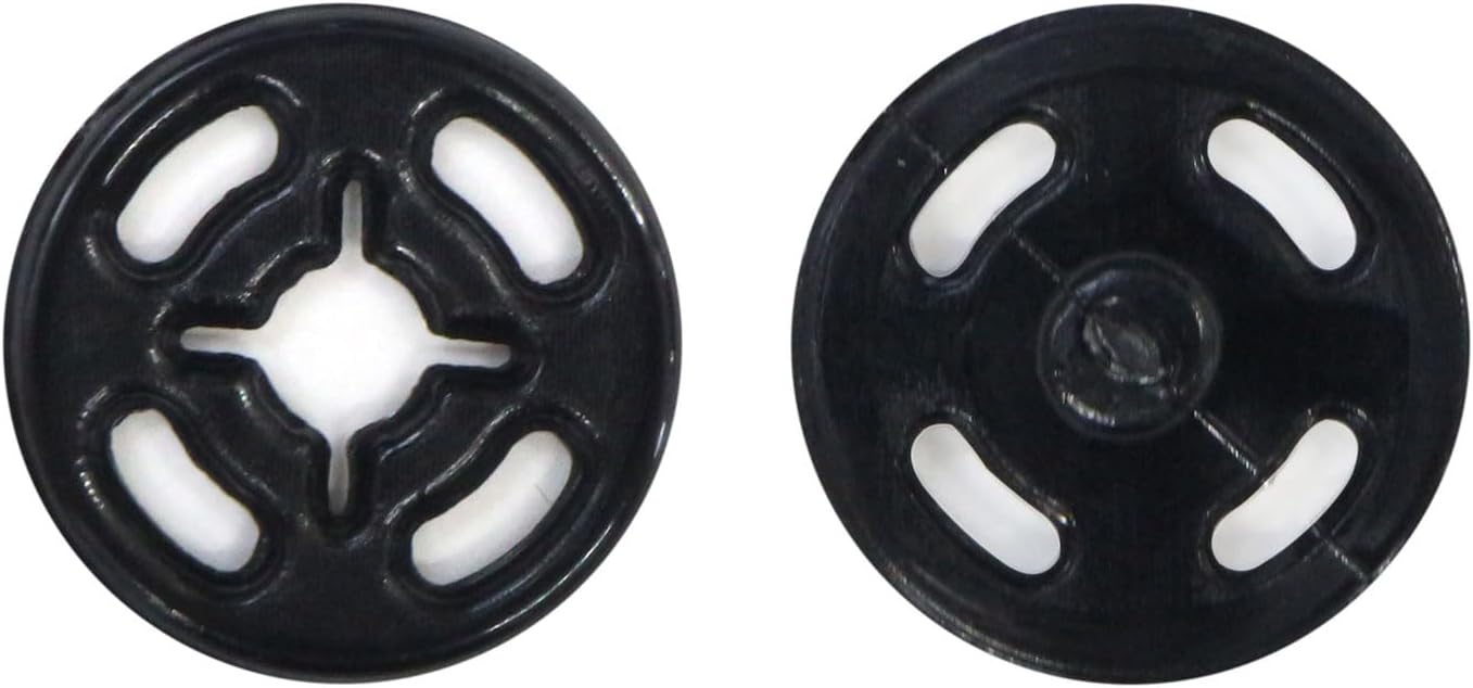 スナップボタン 【ブラック】 黒 ボタン 樹脂製 縫い付けタイプ 打ち具不要 10組入り 【13mm】 きらき..