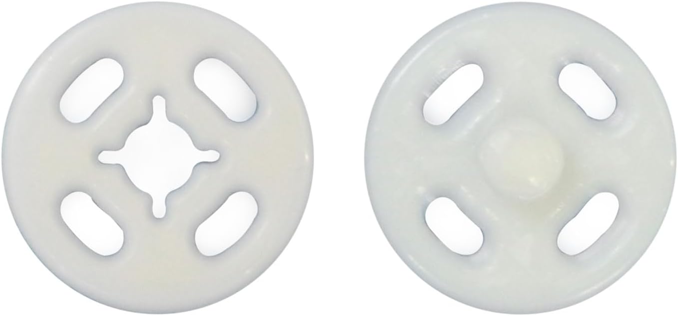 Rakuten - スナップボタン 【ホワイト】 白 ボタン 樹脂製 縫い付けタイプ 打ち具不要 10組入り 【11.5mm】 きらきらぷんぷん丸 B-1104