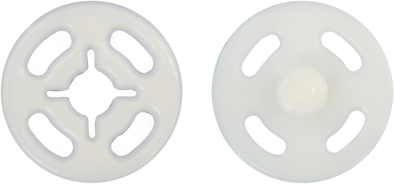 スナップボタン 【ホワイト】 白 ボタン 樹脂製 縫い付けタイプ 打ち具不要 10組入り 【13mm】 きらき..