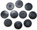 ナットボタン 四つ穴ボタン 【ブラック】 黒 フチ無し フラット スーツボタン ベーシック ウッド ボタン 10個入り 【20mm】 きらきらぷんぷん丸 B-1117(3)