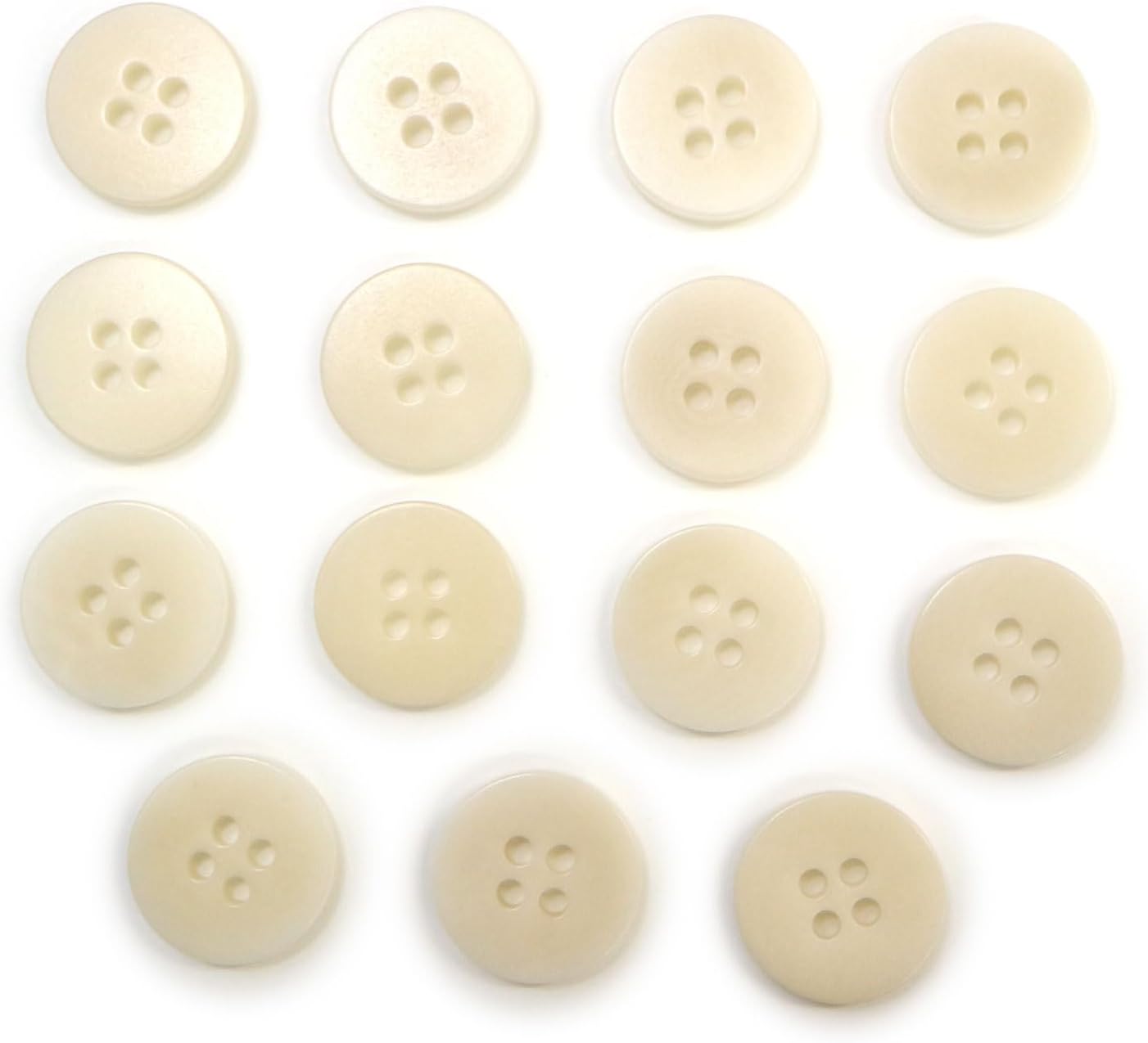 乐天商城 - ナットボタン 四つ穴ボタン 【ホワイト】 白 フチ無し フラット スーツボタン ベーシック ウッド ボタン 15個入り 【15mm】 きらきらぷんぷん丸 B-1125