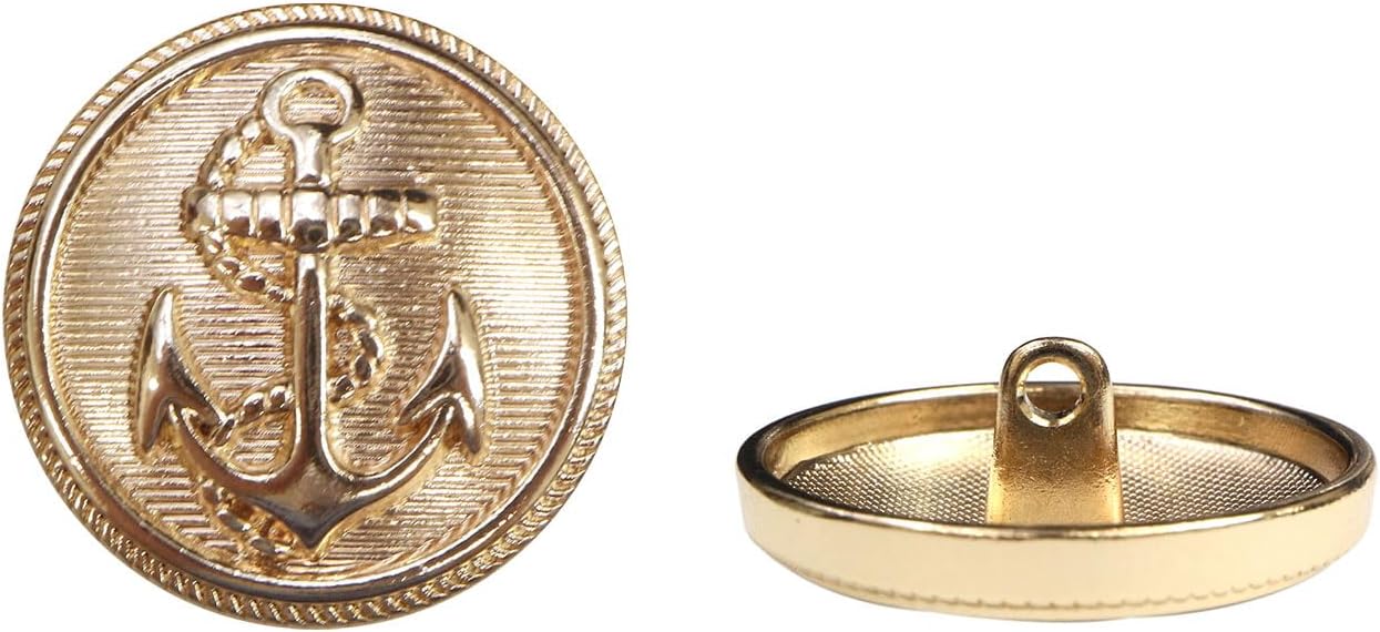 マリンボタン イカリボタン 【ゴールド】 金 ボタン メタルボタン 金属 メタル 錨 碇 飾りボタン 手芸 ..