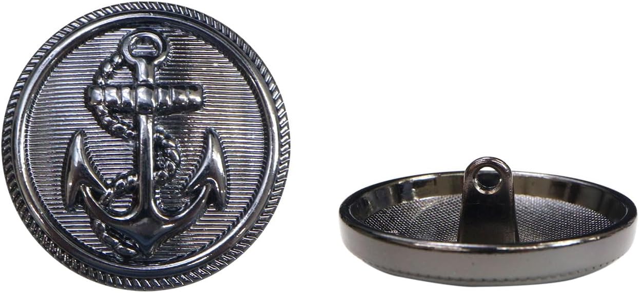 Rakuten - マリンボタン イカリボタン 【ブラック】 黒 ボタン メタルボタン 金属 メタル 錨 碇 飾りボタン 手芸 4個入り 【28mm】 きらきらぷんぷん丸 B-959