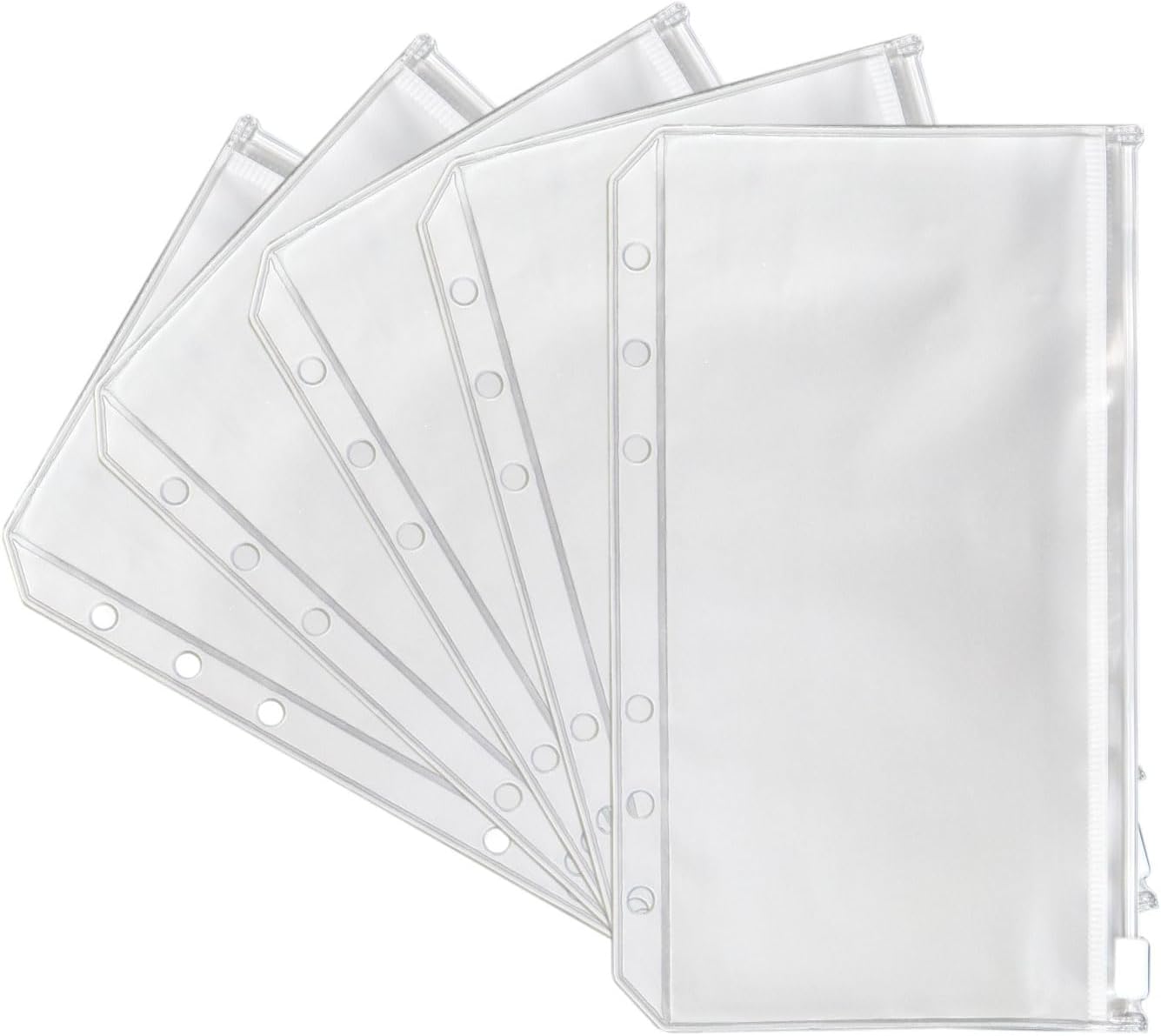 バインダーポケット バイブルサイズ相当 5枚入り 【チャック付き袋】 ジッパー付き 6穴 クリアポケット 手帳 きらきらぷんぷん丸 BFL-004