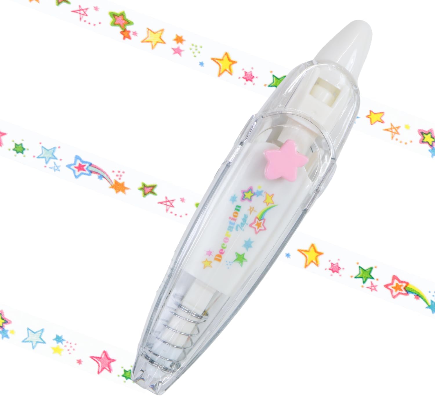 乐天商城 - デコレーションテープ ペン 【スター】 星 手帳 デコ スケジュール 手紙 カレンダー アルバム 【6mm幅 長さ4m】 きらきらぷんぷん丸 DEPN-001