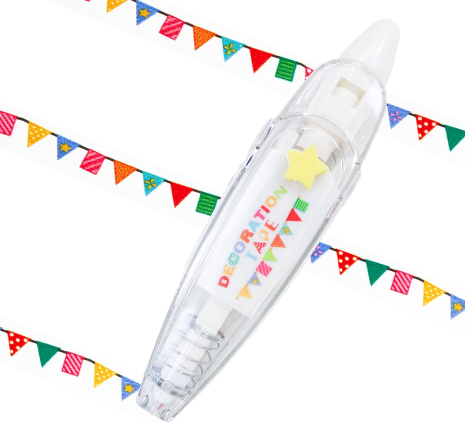 デコレーションテープ ペン 【フラッグ】 旗 フルーツ 手帳 デコ スケジュール 手紙 カレンダー アルバム 【6mm幅 長さ4m】 きらきらぷんぷん丸 DEPN-006