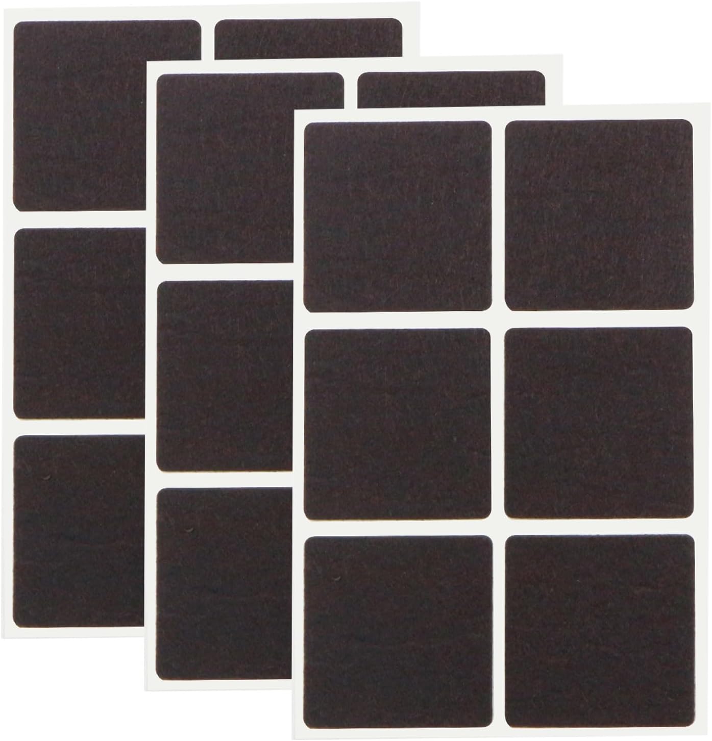 Rakuten - 家具保護パッド 【正方形 大】 45x45mm 四角 傷防止 床 椅子 足 フェルト 3シート 18個入り 【ダークブラウン】 きらきらぷんぷん丸 KHP-010