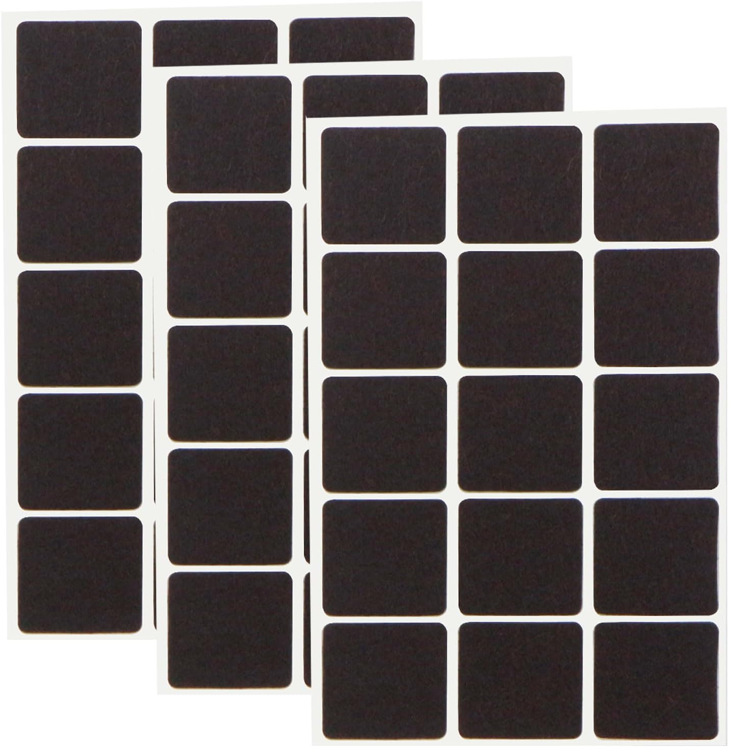 Rakuten - 家具保護パッド 【正方形 小】 30x27mm 四角 傷防止 床 椅子 足 フェルト 3シート 45個入り 【ダークブラウン】 きらきらぷんぷん丸 KHP-011