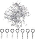 ネジヒートン 【シルバー 4x10mm】 銀 ネジ ヒートン 手芸 ハンドメイド ストラップ キーホルダー パーツ 金具 【100個入り】 きらきらぷんぷん丸 NSKR-067(3)