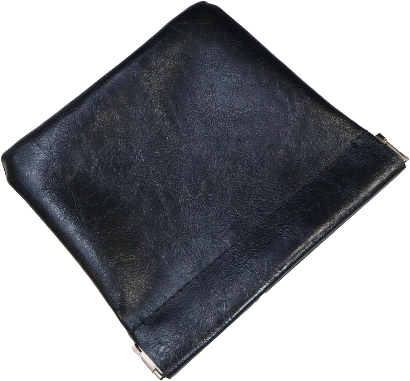 ばね口 ポーチ 合皮 PUレザー 【ブラック 大】 黒 イヤホンケース ジュエリーポーチ 小物入れ コインケース 小銭入れ 収納袋 きらきらぷんぷん丸 PCH-001