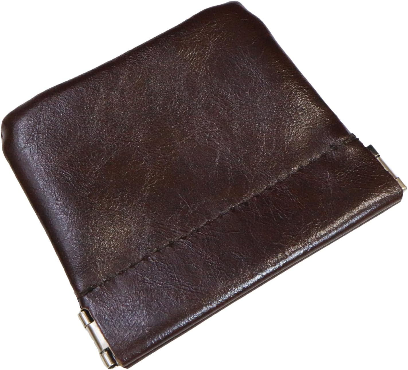 ばね口 ポーチ 合皮 PUレザー 【ダークブラウン 小】 茶色 イヤホンケース ジュエリーポーチ 小物入れ コインケース 小銭入れ 収納袋 きらきらぷんぷん丸 PCH-005