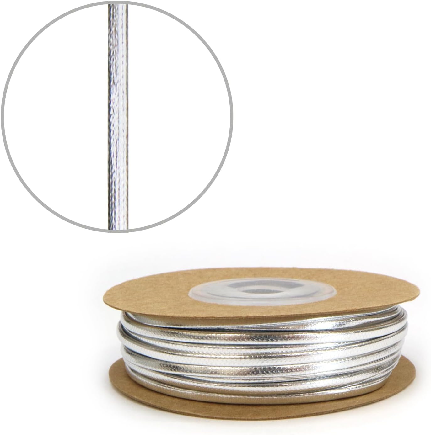 革紐 PUレザー 2mm幅 全長15m 【シルバー】 銀 レザーコード レザー紐 革 紐 革ひも メタリック 光沢 ..