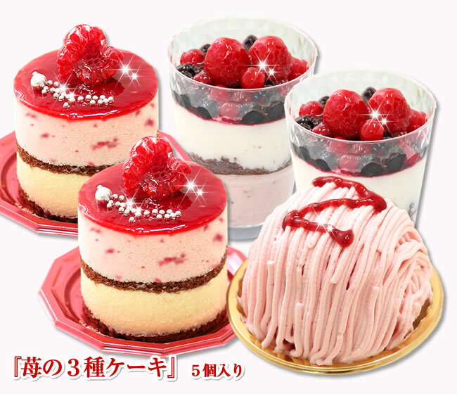 期間限定『苺の3種ケーキ』5個入春スイーツ 北海道スイーツ