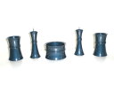 【仏具 五具足】 新杵型 2.5寸 藍色 【モダン】