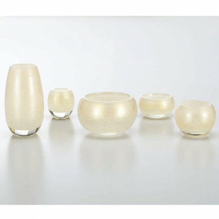 【現代仏具　五具足】　ロトンド　【ヴェネチアンガラス製・モダン】【八木研】