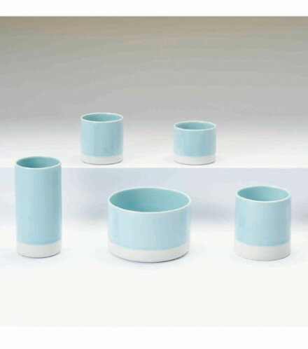 【現代仏具　五具足】　こなゆき・ブルー　【磁器製・モダン】【八木研】