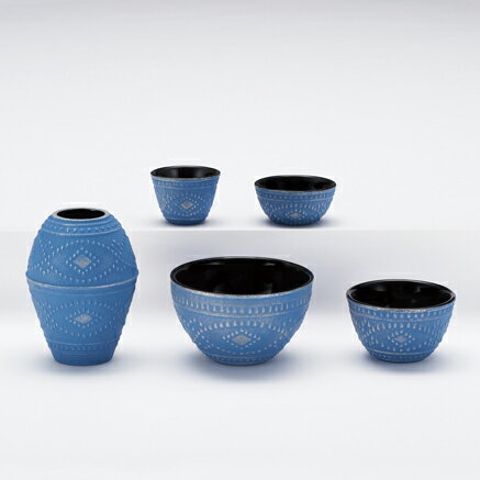 【現代仏具　五具足】　ジャミール・ブルー　【鉄製・モダン】【八木研】