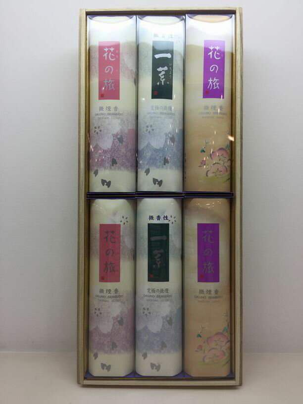 Rakuten - 【ご進物用線香】　花の旅（一葉・梅・桜）詰め合わせ　桐箱　【贈答・ギフト・お彼岸・お盆】