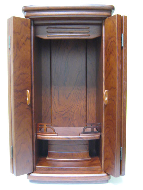 送料無料！【小型仏壇・モダン仏壇・家具調仏壇・上置き型】家具調仏壇上置き　「紫檀　ブビンガ杢貼」　【新仏壇】