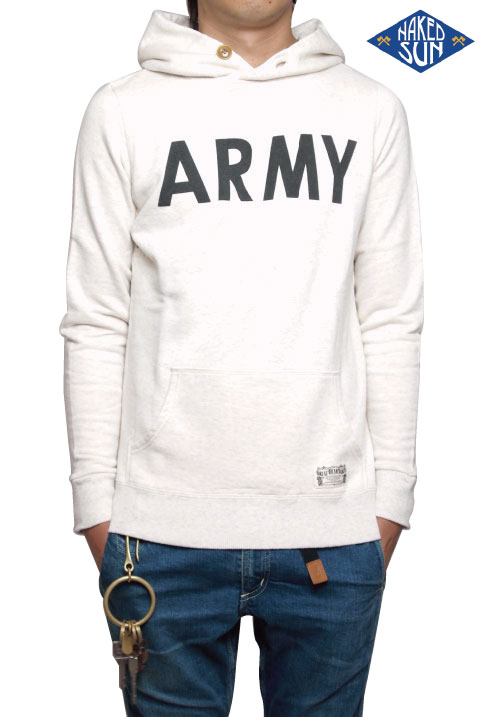 NAKED SUN ネイキッドサン　ARMY SWEAT PARKA プルオーバー ARMY パーカー (IVORY)