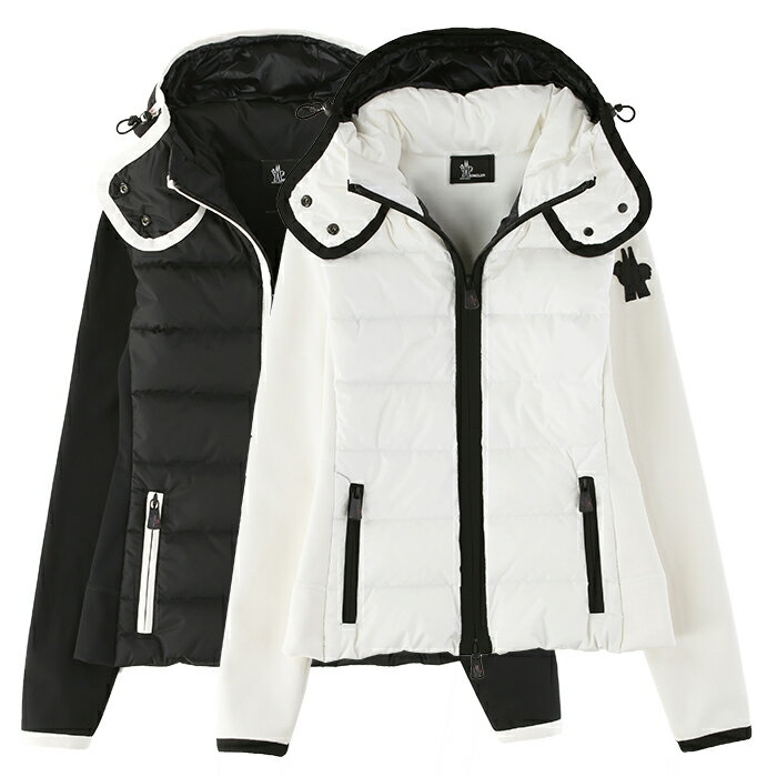 MONCLER GRENOBLE モンクレールグルノーブル Contrast-Trim Fitted Jacket レディース ブラック ホワイト オンライン 通販 1028m08g000218