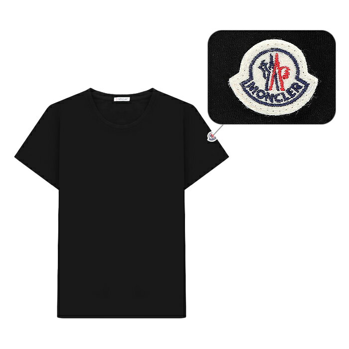Rakuten - 【最短即日発送】 MONCLER T-SHIRT モンクレール Tシャツ 半袖 パッチワーク レディース ブラック S M L XL サイズ オンライン