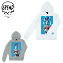 【サマーセール対象商品】SPEND TWIGGY HOODIE スペンド フーディー メンズ 長袖 パーカー グレー ホワイト XS S M L