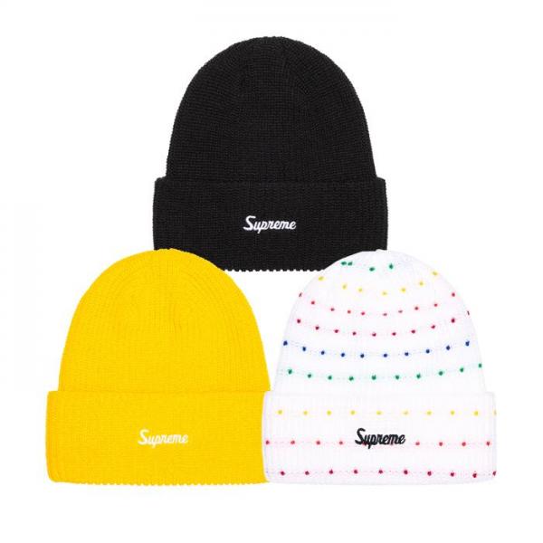 SUPREME 23AW WEEK6 LOOSE GAUGE BEANIE シュプリーム ルーズ ガーゼビーニー ニット帽 メンズ ホワイト×マルチ ブラック イエロー ストリート オンライン 302fw23bn20のサムネイル
