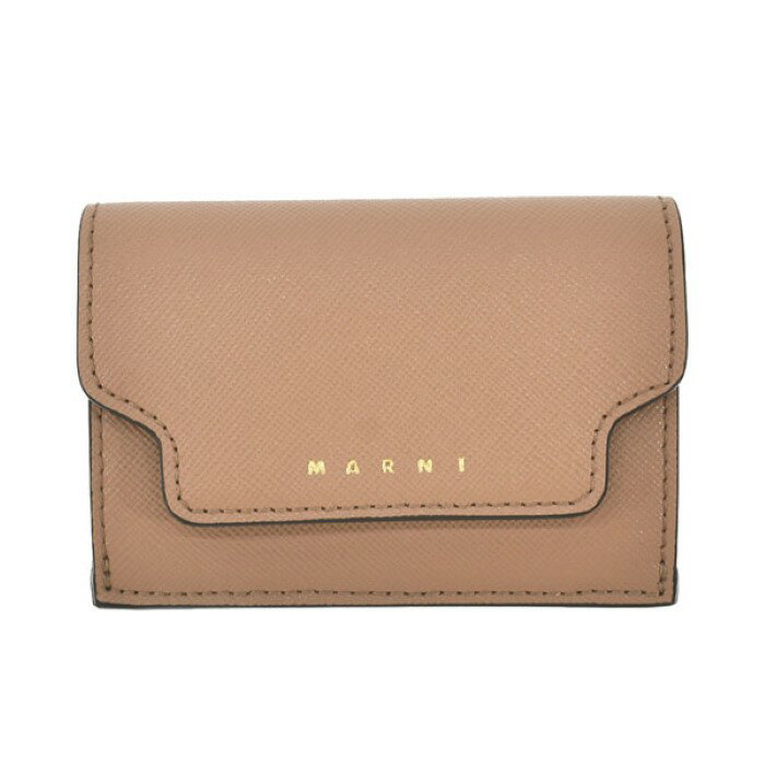 MARNI マルニ トリフォールド ウォレット ミニ財布 コンパクト メンズ レディース ユニセックス 小物 プレゼント ギフト 贈り物 ホワイトデー ライトブラウン pfmow02u07