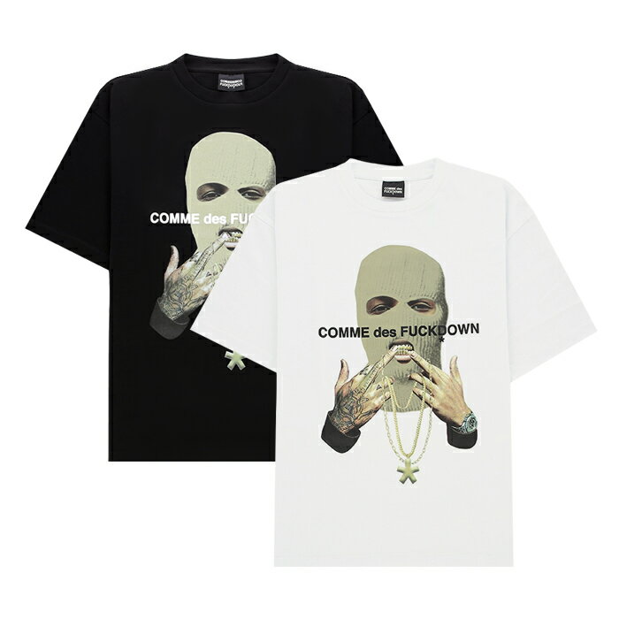 COMME des FUCKDOWN BALACLABA PRINT T-SHIRT コムデファックダウン バラクラバ プリント Tシャツ メンズ トップス 目出し帽 ストリート ヒップホップ 通販 オンライン 401762422040