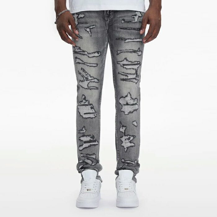 Rakuten - 【最短即日発送】 ANOM DENIM MEADOW JEANS アノム デニム メドウ ジーンズ パンツ ジーパン ダメージ ウォッシュ ストリート メンズ ライトグレー 28 29 30 32 34 サイズ オンライン