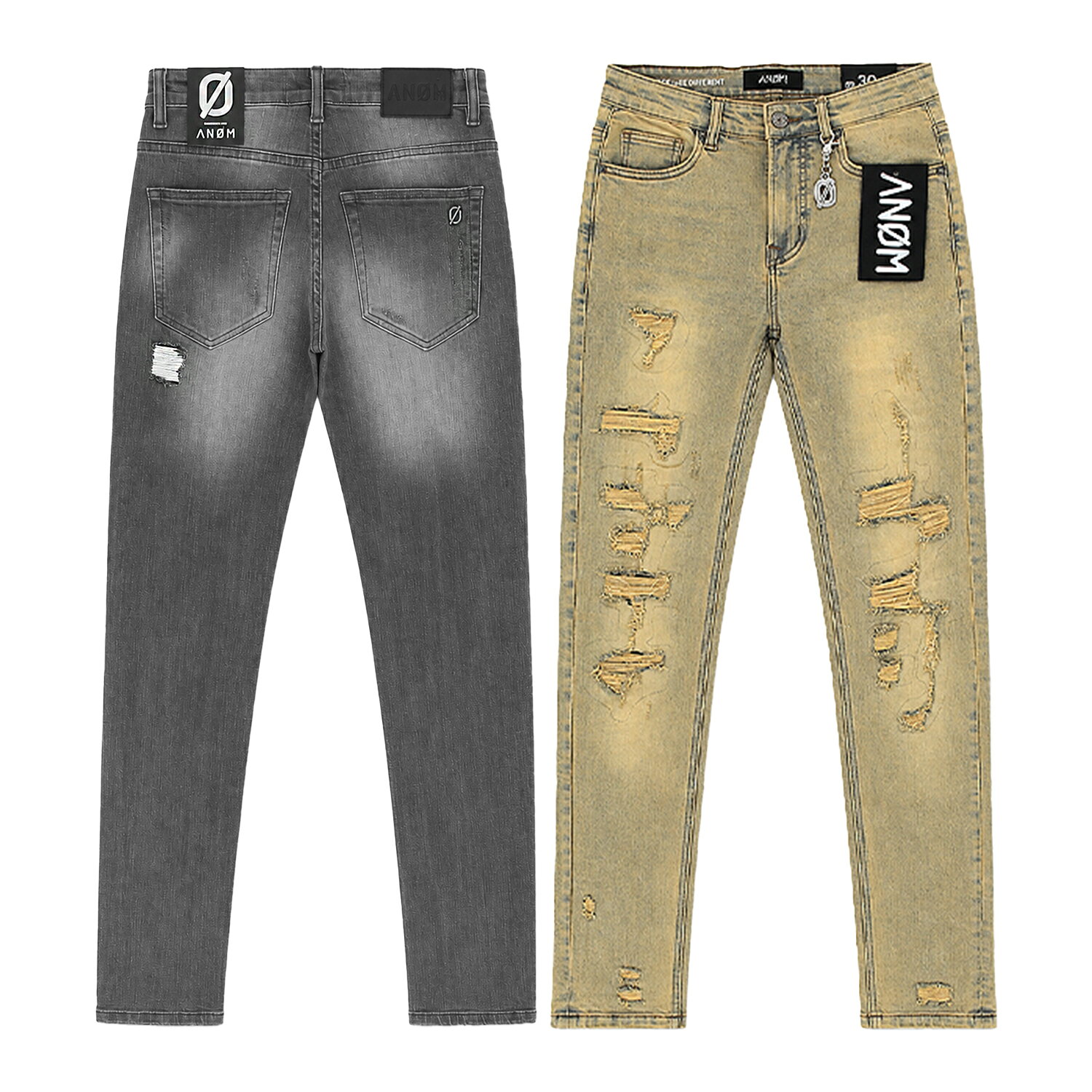 ANOM DENIM RIP TIDE JEANS アノム デニム リップ タイド ジーンズ パンツ ジーパン ストリート メンズ ライトグレー ヴィンテージブルー 28 29 30 32 34 サイズ オンライン