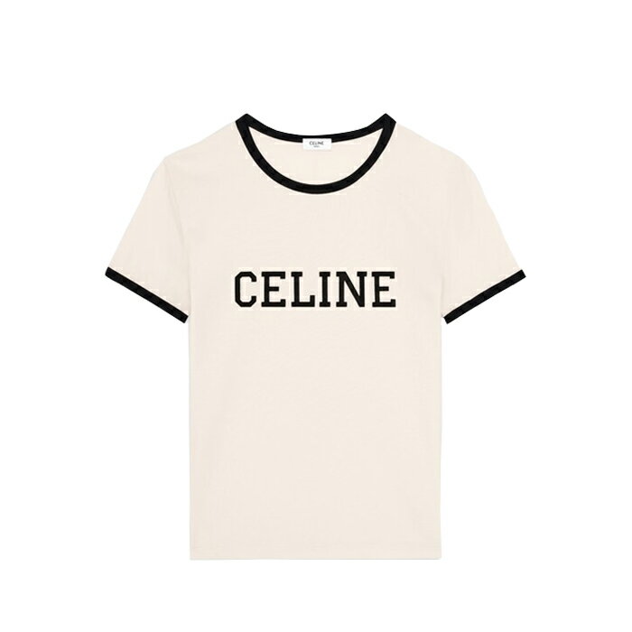 Rakuten - 【最短即日発送】 CELINE REGULAR T-SHIRT COTTON JERSEY セリーヌ コットン ジャージー レギュラー Tシャツ メンズ ホワイト 半袖 カットソー プリント コットン M XL ラージサイズ RX02R507Z.01QF