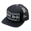 CHROME HEARTS CH HOLLYWOOD TRUCKER HAT クロムハーツ CH トラッカーハット ハリウッド 限定 モデル 帽子 キャップ ストリート Central Cee セントラルシー オールドイングリッシュ メンズ ブラック ホワイト F サイズ オンライン