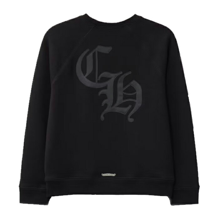 【新品】 【最短即日発送】 CHROME HEARTS TRIPLE CROSS NYLON CH LOGO SWEATSHIRT クロムハーツ トリプル クロス ナイロン CH ロゴ スウェット シャツ 長袖 トレーナー Central Cee セントラルシー メンズ ブラック S M L サイズ オンライン
