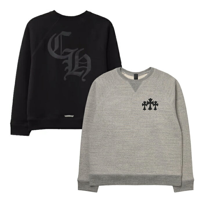 【新品】 【最短即日発送】 CHROME HEARTS TRIPLE CROSS NYLON CH LOGO SWEATSHIRT クロムハーツ トリプル クロス ナイロン CH ロゴ スウェット シャツ 長袖 トレーナー Central Cee セントラルシー メンズ ブラック S M L サイズ オンライン