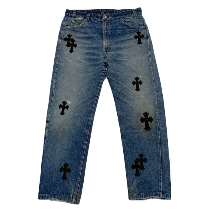 CHROME HEARTS クロムハーツ LEVI'S 501 クロスパッチ メンズ ブルー 34インチ 激レア オンライン 通販 2021SS crmhdnm003