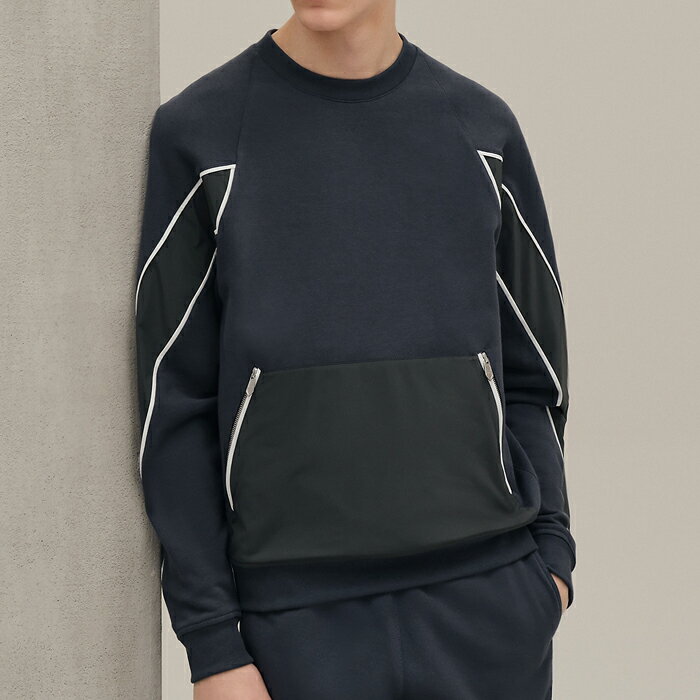 【最短即日発送】 HERMES SPORT CAPSULE CREWNECK SWEATER エルメス スポーツ カプセル ラウンド ネック スウェット 長袖 トレーナー 秋冬 メンズ アルドワーズ S M L XL ラージ サイズ オンライン