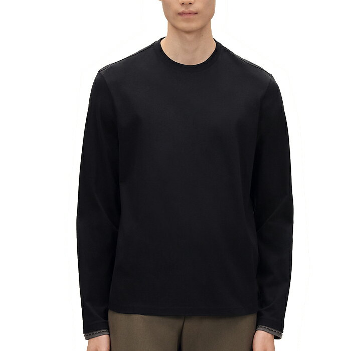Rakuten - 【最短即日発送】 HERMES SELLIER T-SHIRT エルメス セリエ Tシャツ 長袖 カットソー ラウンドネック ハイブランド ラグジュアリー メンズ ブラック M L XL XXL ラージ サイズ オンライン