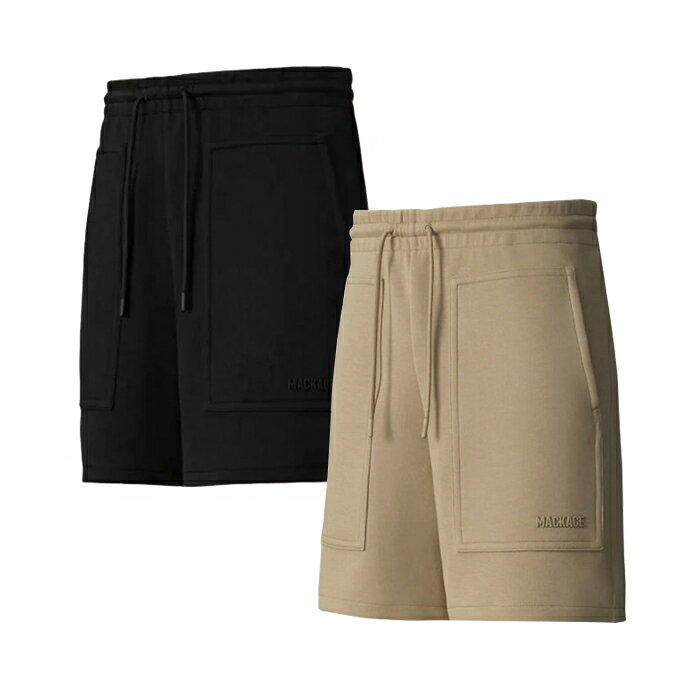 Rakuten - 【新色追加】 【最短即日発送】 MACKAGE ELWOOD R DOUBLE FACE JERSEY SHORTS マッカージュ エルウッド アール ダブル フェイス ジャージー ショーツ 半ズボン 半パン ハーフ パンツ メンズ ブラック ベージュ XS S M L XL ラージ サイズ オンライン