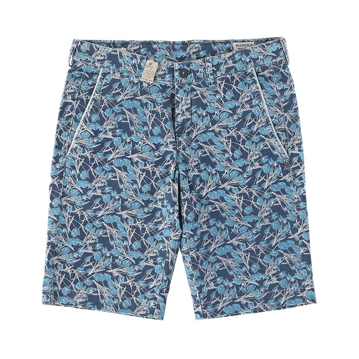 Rakuten - メイソンズ MASONS ハーフパンツ ショーツ 半ズボン メンズ ネイビー 雑誌掲載 Safari ボタニカル柄 花柄 半パン
